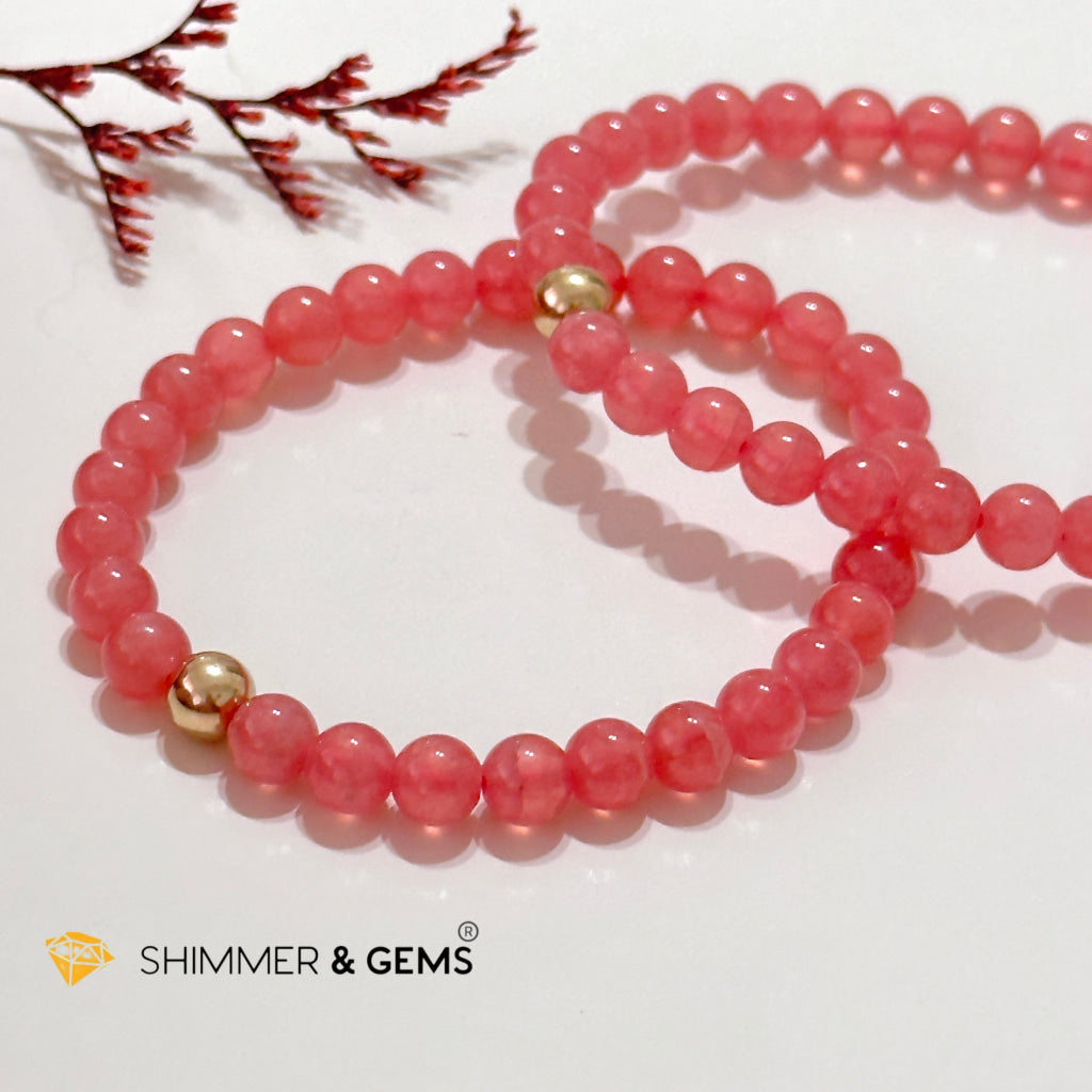 Rhodochrosite 6Mm Bracelet (High Grade Aaaa)
