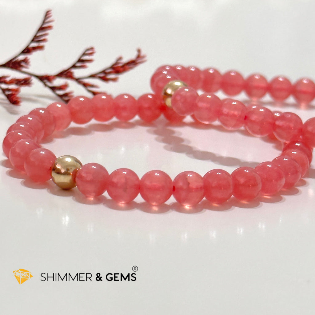 Rhodochrosite 6Mm Bracelet (High Grade Aaaa)