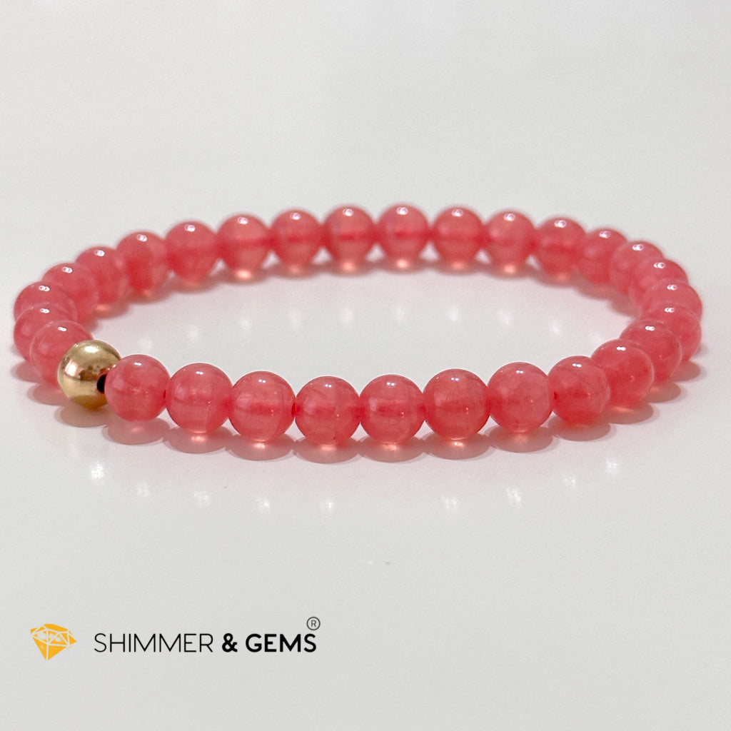 Rhodochrosite 6Mm Bracelet (High Grade Aaaa)