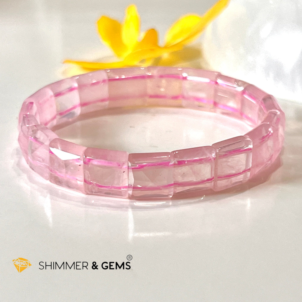 Rose Quartz Bangle (Aaa Grade) Shimm