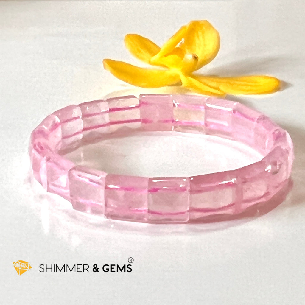 Rose Quartz Bangle (Aaa Grade) Shimm