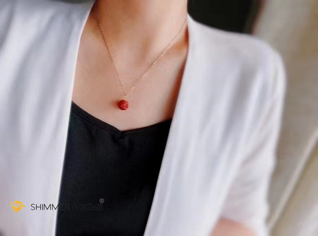 South Red Agate Pixiu 18K Gold Pendant (10Mm) Charms & Pendants