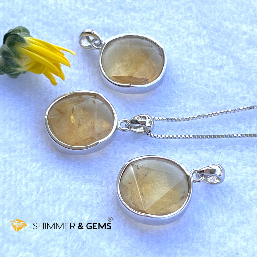 Star Of David Citrine 15Mm Pendant 925 Silver Charms & Pendants