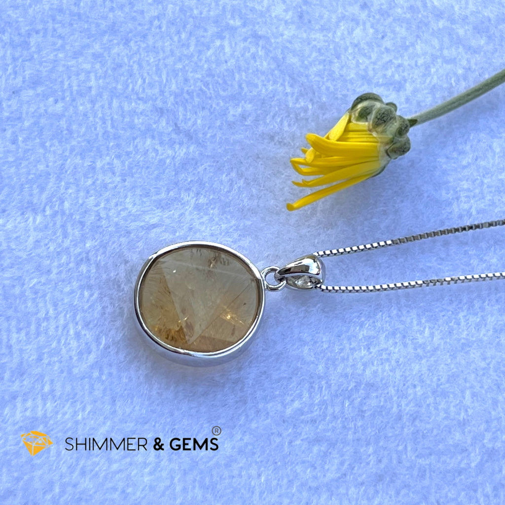 Star Of David Citrine 15Mm Pendant 925 Silver Charms & Pendants