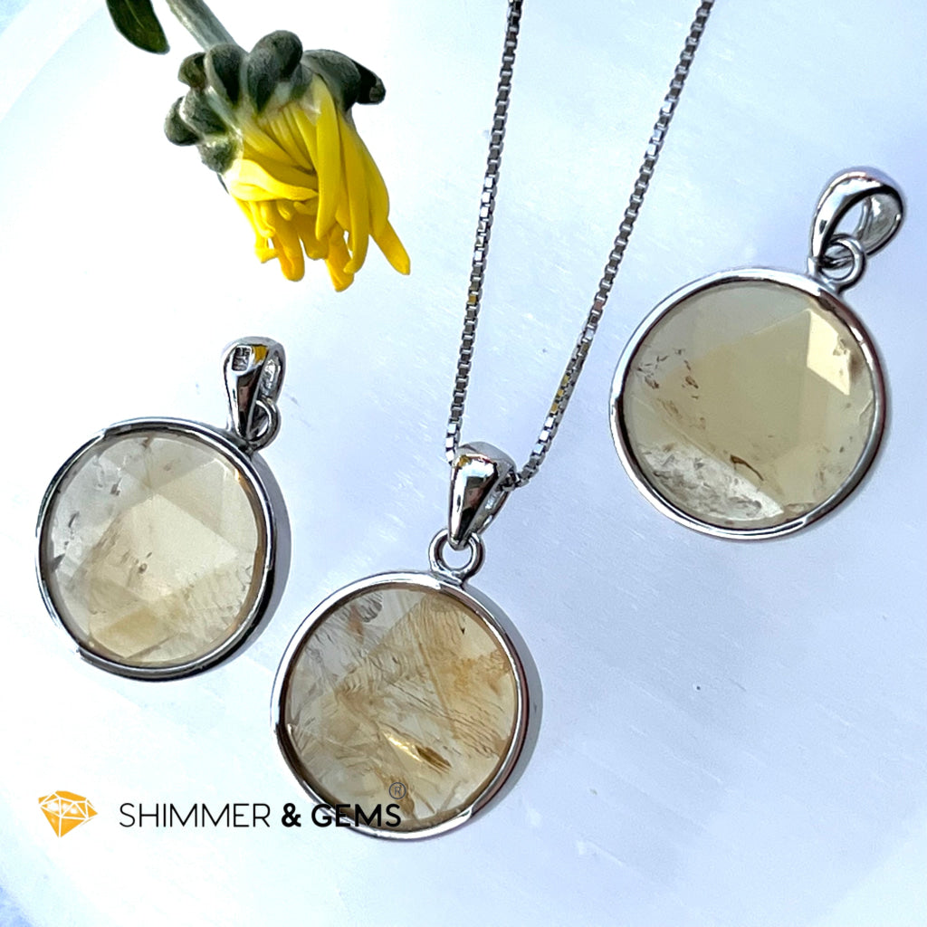 Star Of David Citrine 15Mm Pendant 925 Silver Charms & Pendants