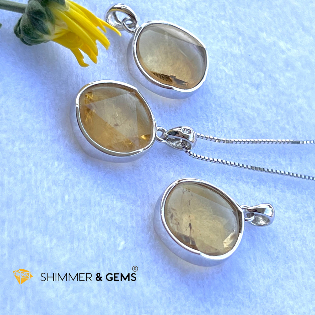 Star Of David Citrine 15Mm Pendant 925 Silver Charms & Pendants