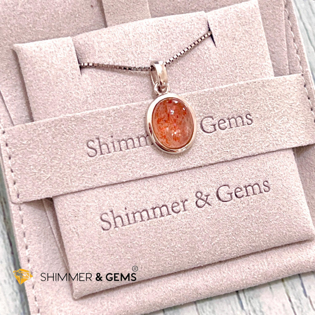 Sunstone Oval 925 Silver Pendant