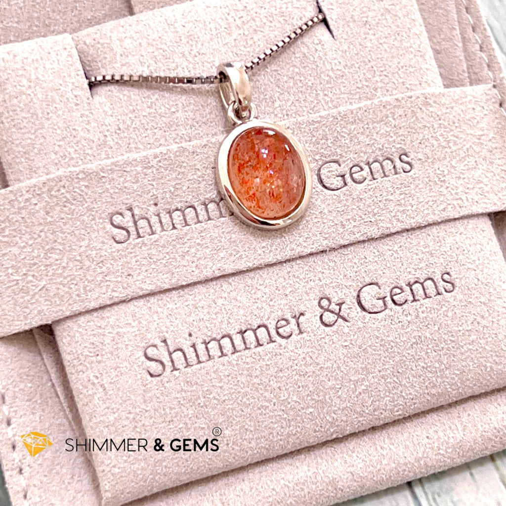 Sunstone Oval 925 Silver Pendant