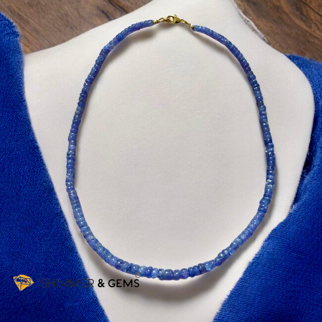 Tanzanite 6mm Rondelle Necklace with 14k gold filled finish (44cm) Tanzania