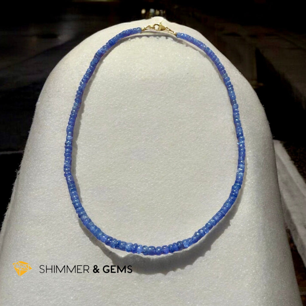 Tanzanite 6mm Rondelle Necklace with 14k gold filled finish (44cm) Tanzania