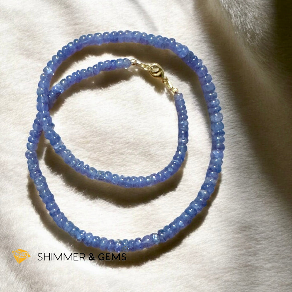 Tanzanite 6mm Rondelle Necklace with 14k gold filled finish (44cm) Tanzania