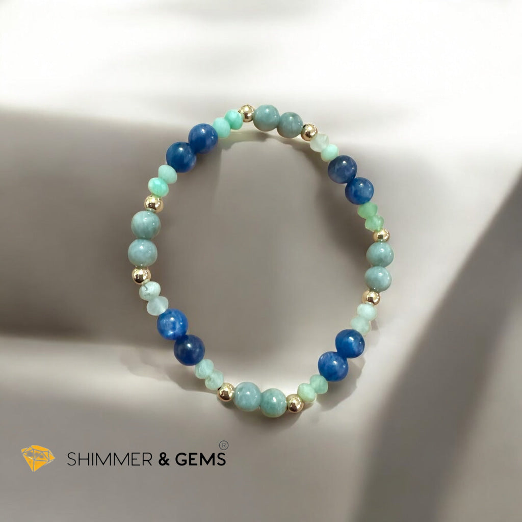 Vital Core Bracelet (Health Recalibration Lightfield) Burma Jade, Chrysoprase & Blue Kyanite by Audrey