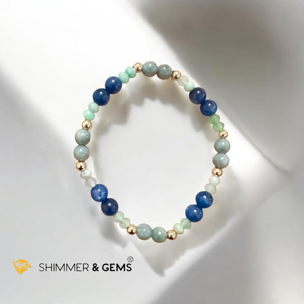 Vital Core Bracelet (Health Recalibration Lightfield) Burma Jade, Chrysoprase & Blue Kyanite by Audrey