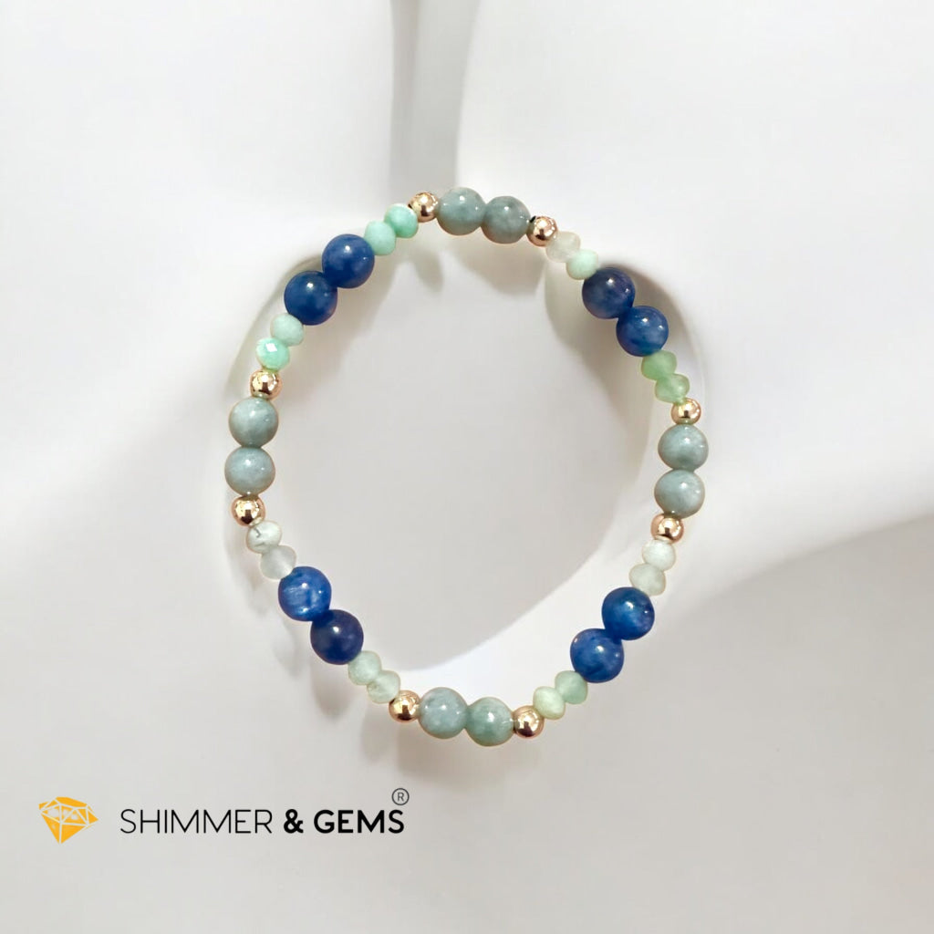 Vital Core Bracelet (Health Recalibration Lightfield) Burma Jade, Chrysoprase & Blue Kyanite by Audrey