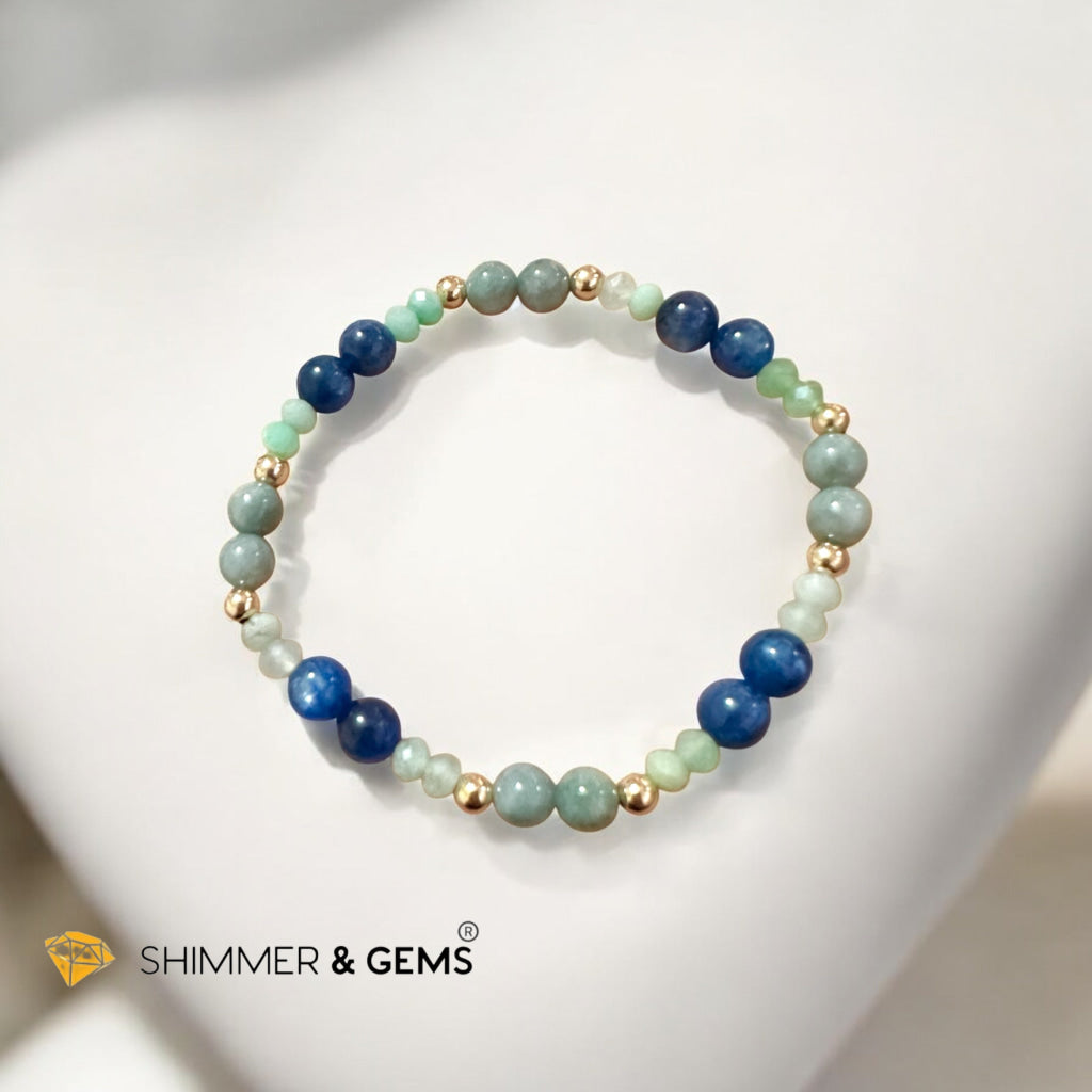 Vital Core Bracelet (Health Recalibration Lightfield) Burma Jade, Chrysoprase & Blue Kyanite by Audrey