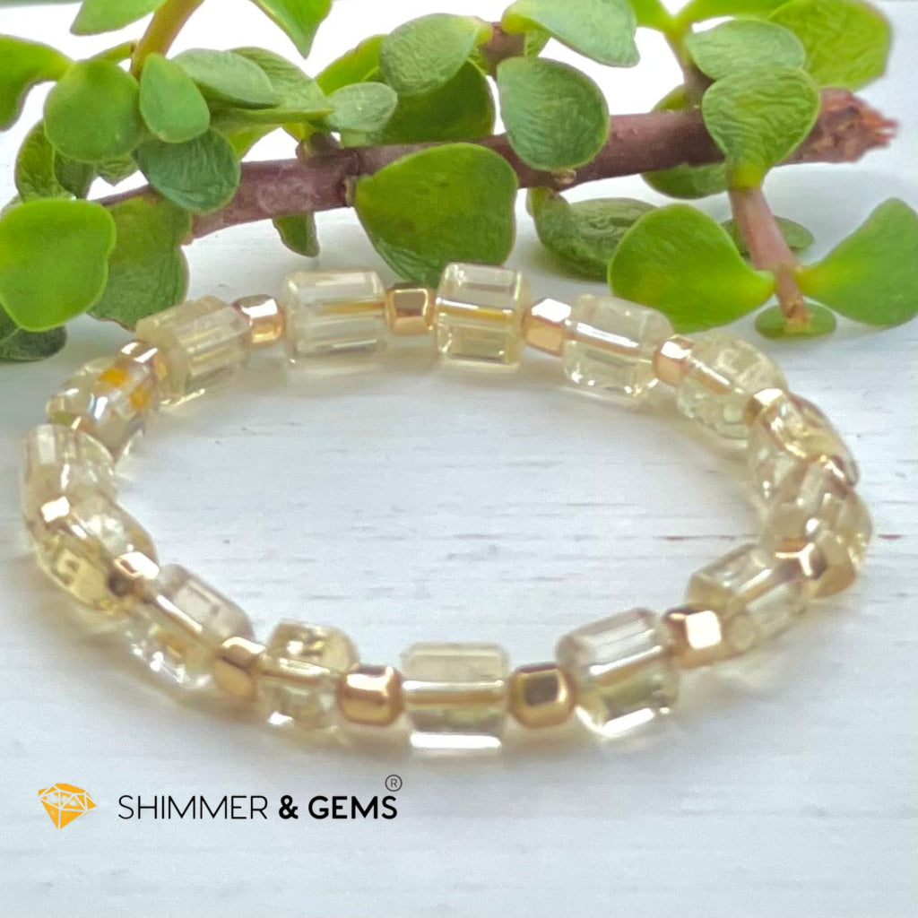 Citrine With Faceted Gold-Filled Beads Bracelet (Wealth Magnet Joy & Confidence) 5.5 Bracelets