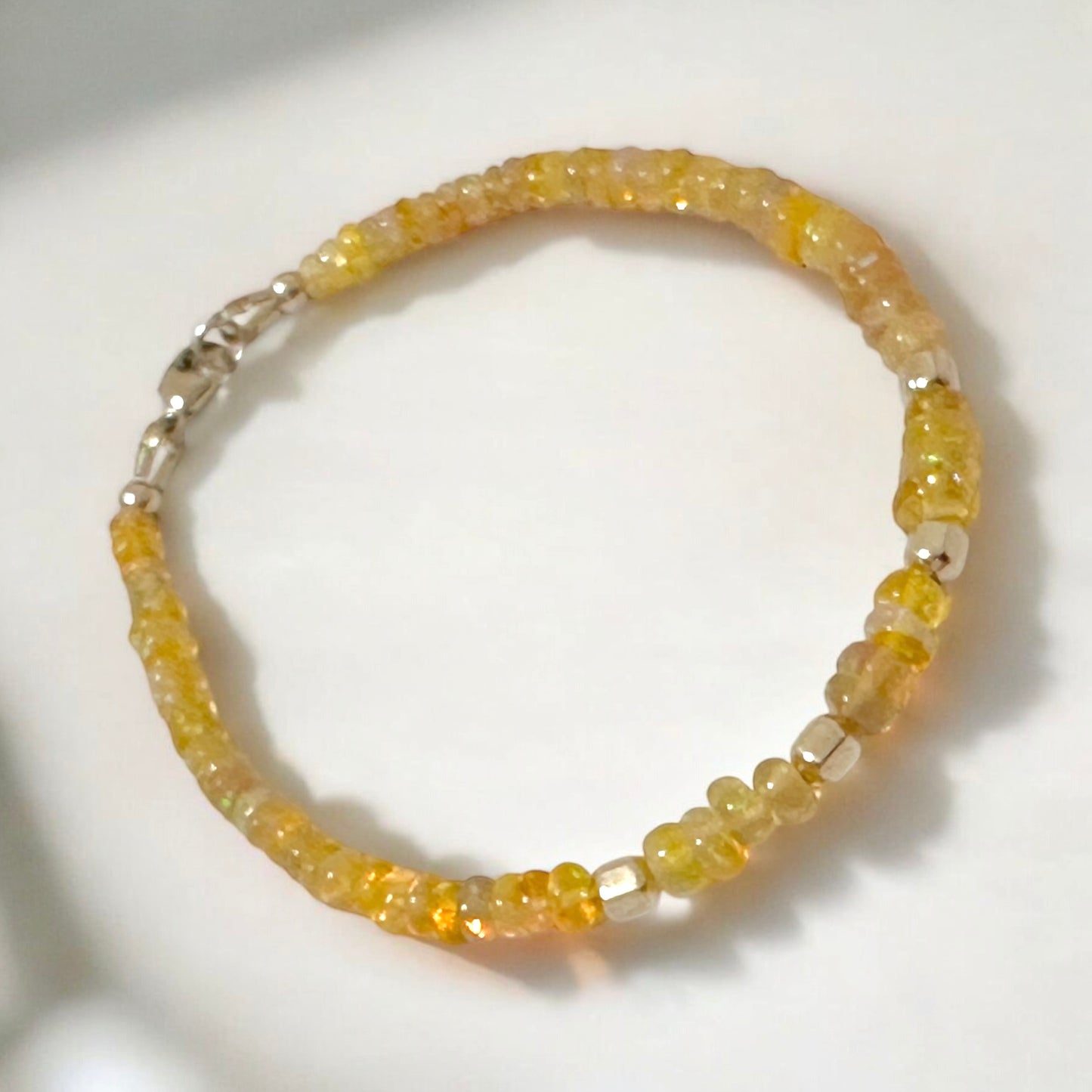 Fire Welo Ethiopian Opal Rondelle 3x5mm Bracelet with 14k Gold-Filled Clasp and Beads (AAA Grade)