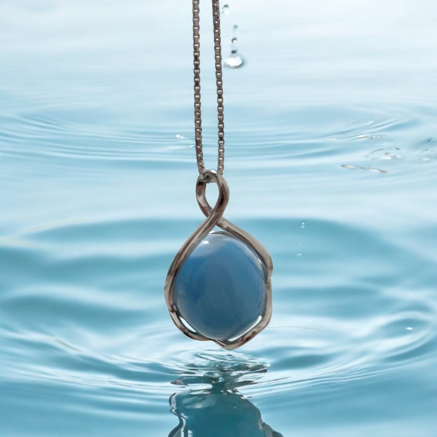 Larimar Oval Pendant 925 Silver (20-25mm)