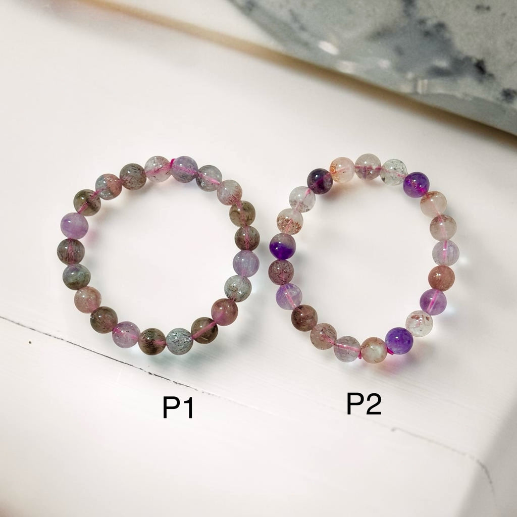 Super 7, 9mm Bracelet (Top Grade, AAAA) Good Health & Luck