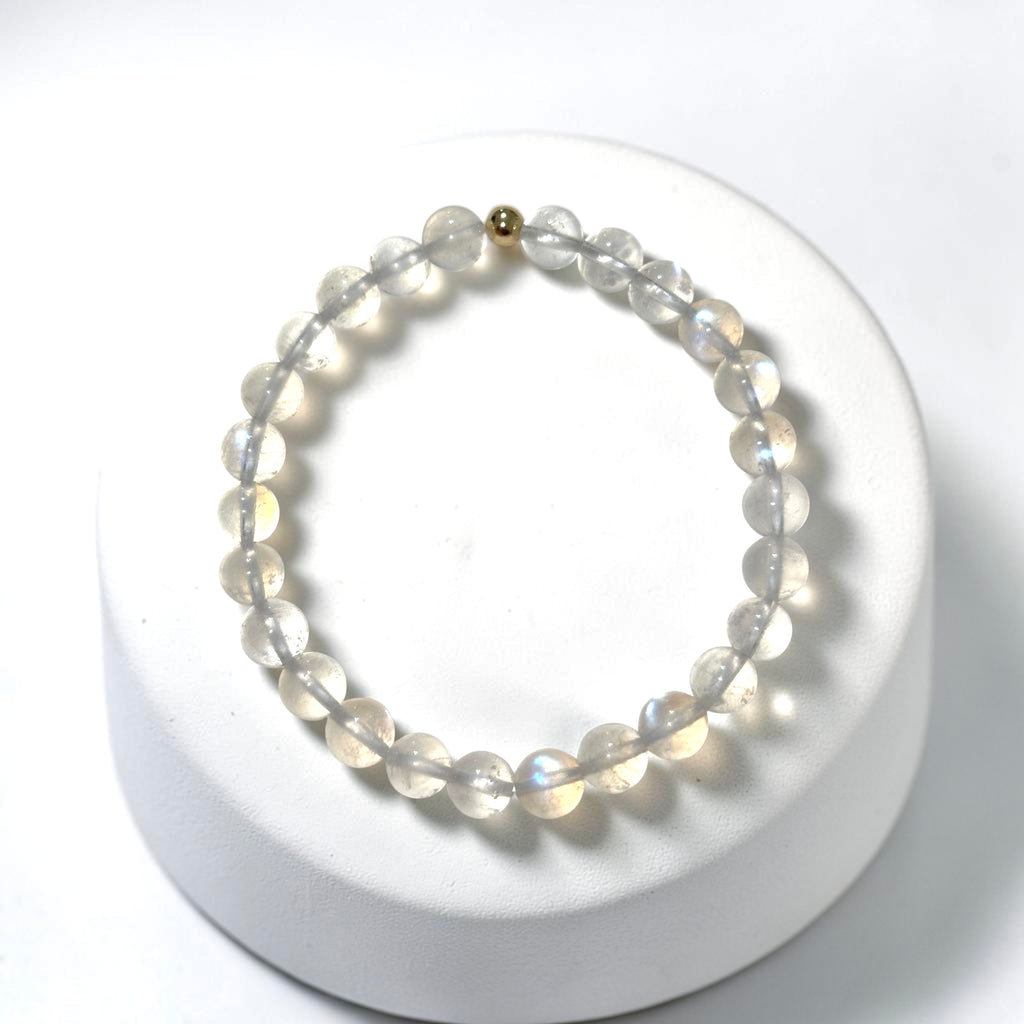 Madagascar Shiny Rainbow Moonstone Premium Grade 6mm (Limited Stocks) Rare