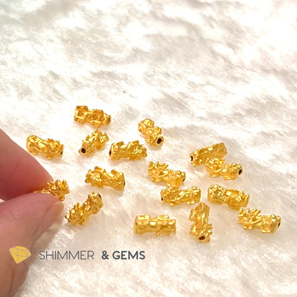 24k Pure Gold 999 3D Pixiu Emerald Bracelet