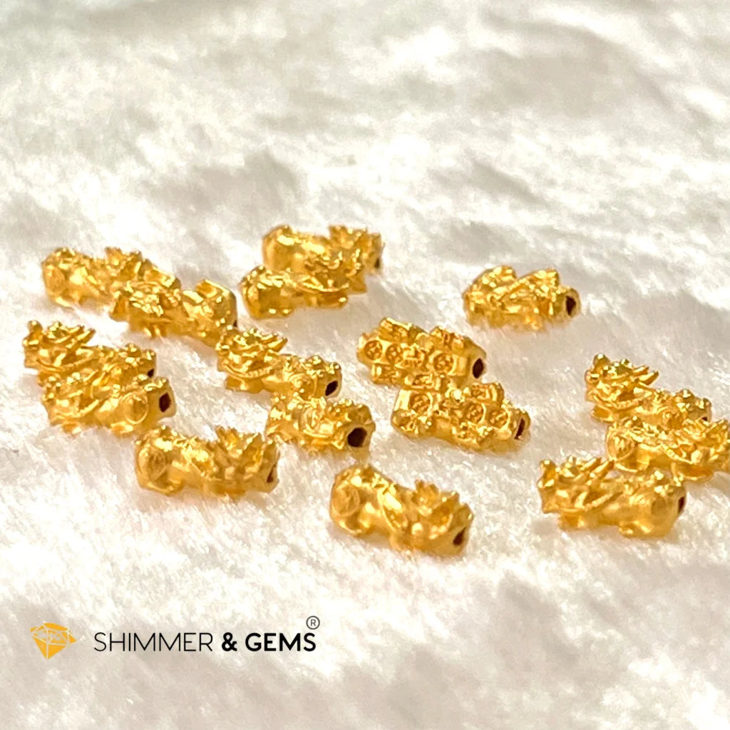 24k Pure Gold 999 3D Pixiu Emerald Bracelet