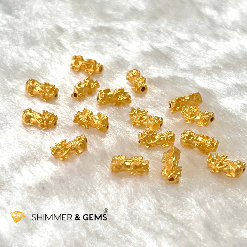 24k Pure Gold 999 3D Pixiu Emerald Bracelet