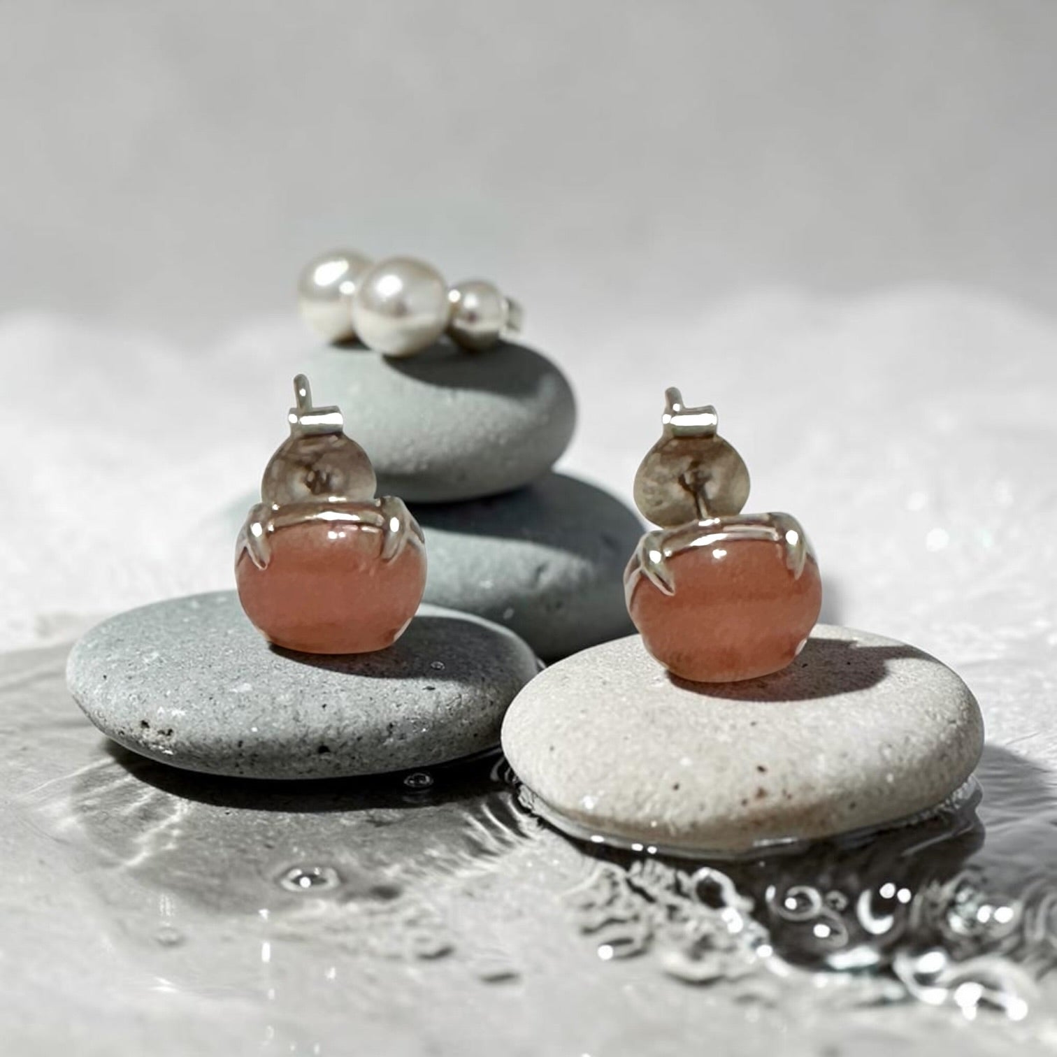 Rhodochrosite 6×8mm Oval 925 Silver Earrings