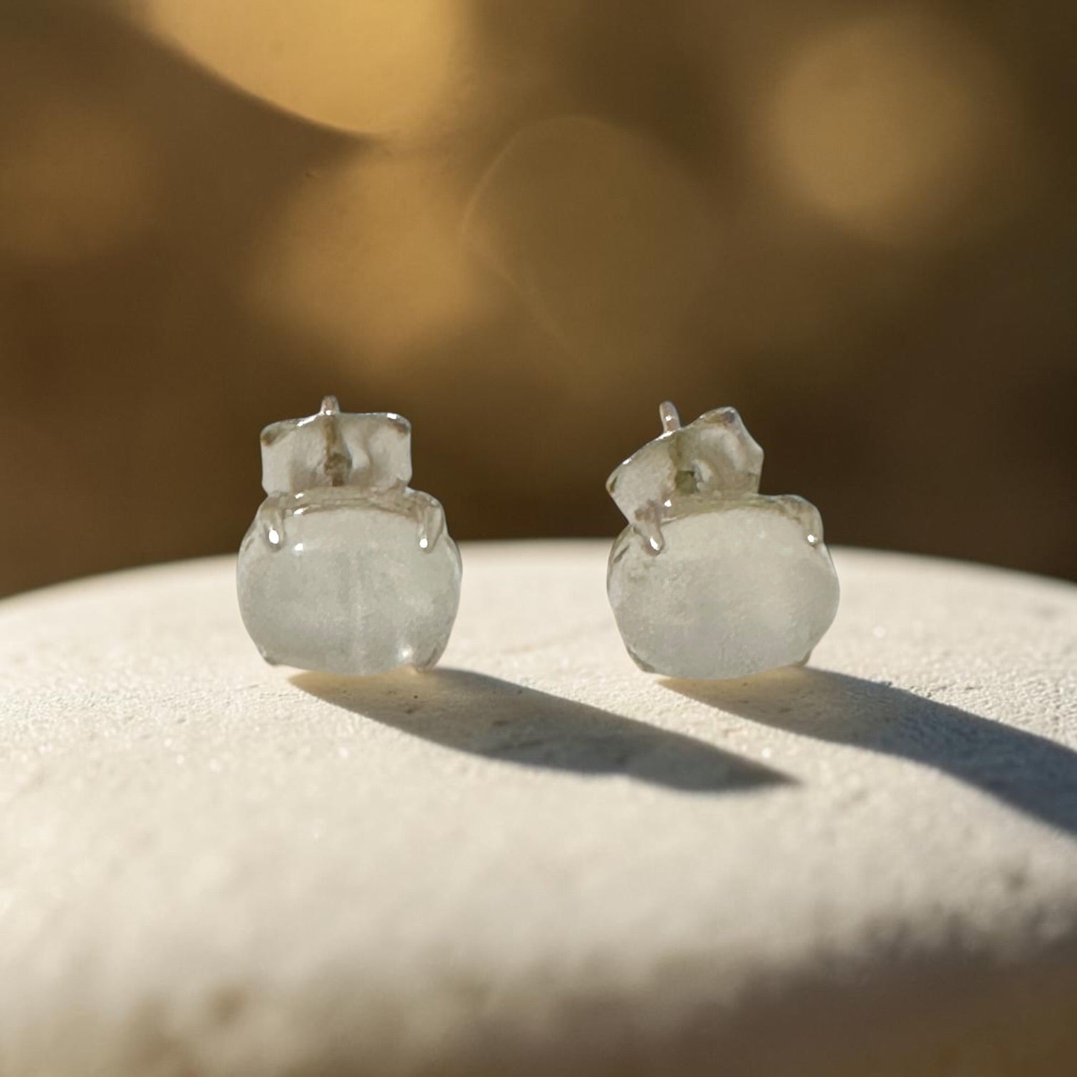 Moonstone 6×8mm Oval 925 Silver Earrings