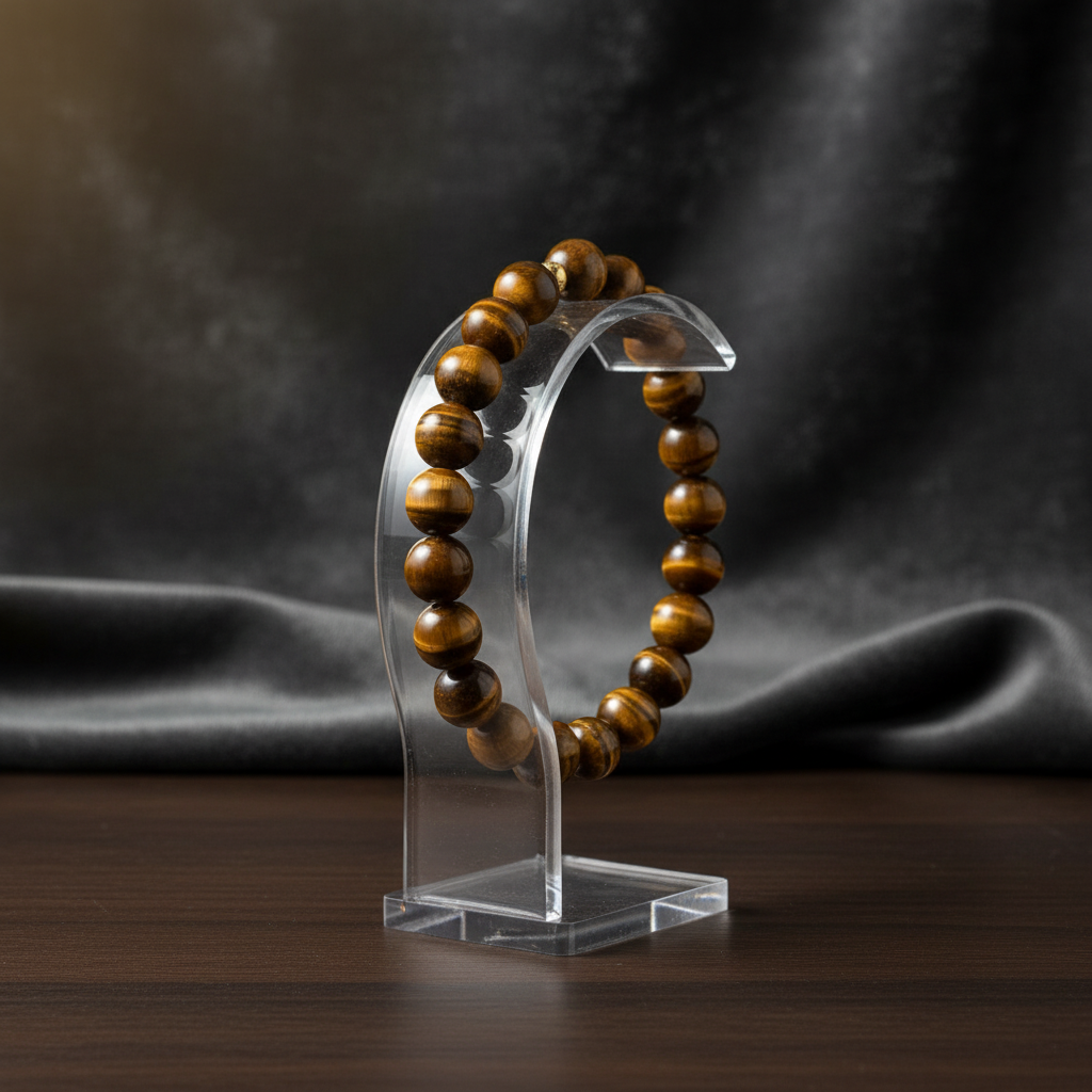 Tiger’s Eye 8mm Bracelet with 14k gold filled bead (Confidence)