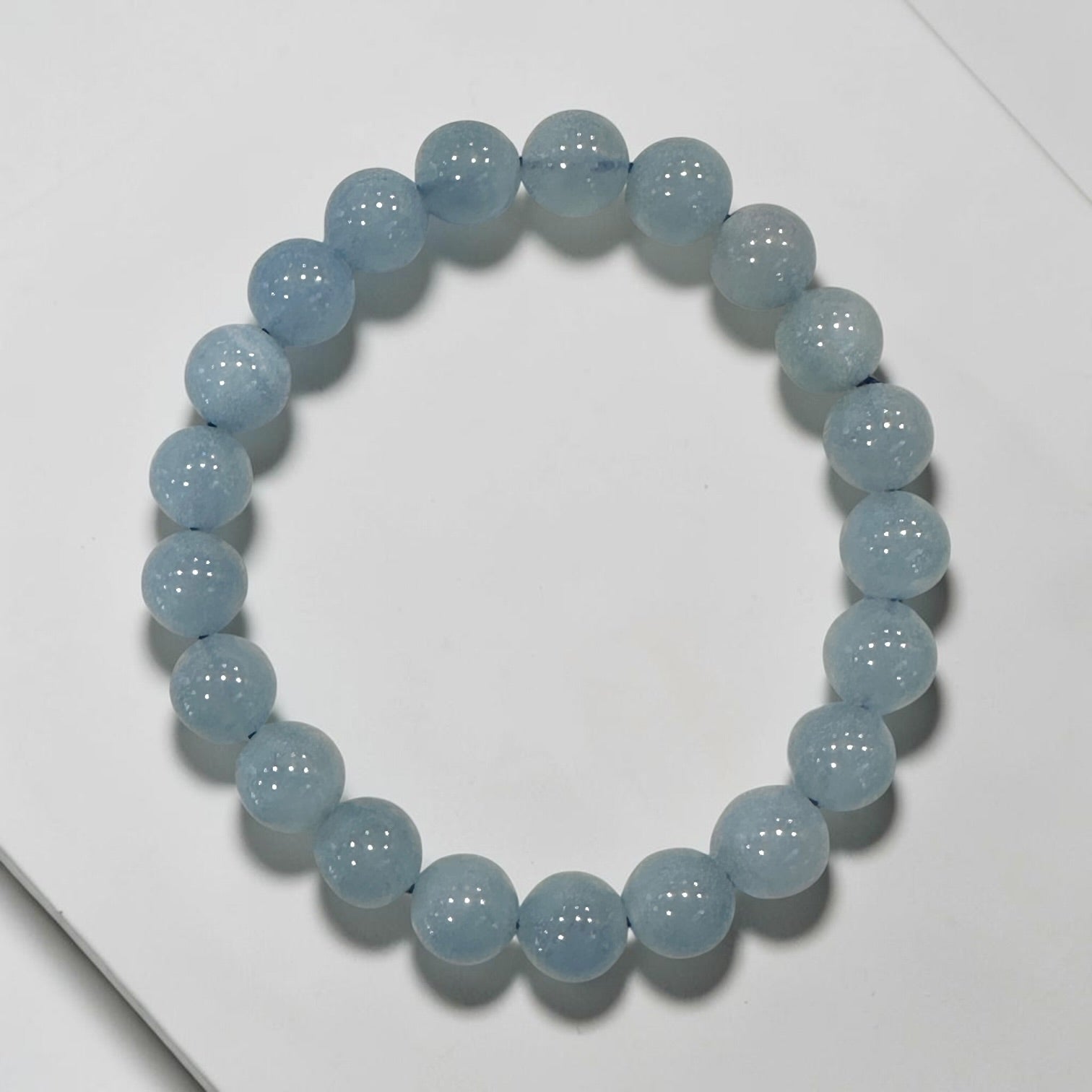 Premium Natural Aquamarine Bracelet 9mm (AAA Grade)