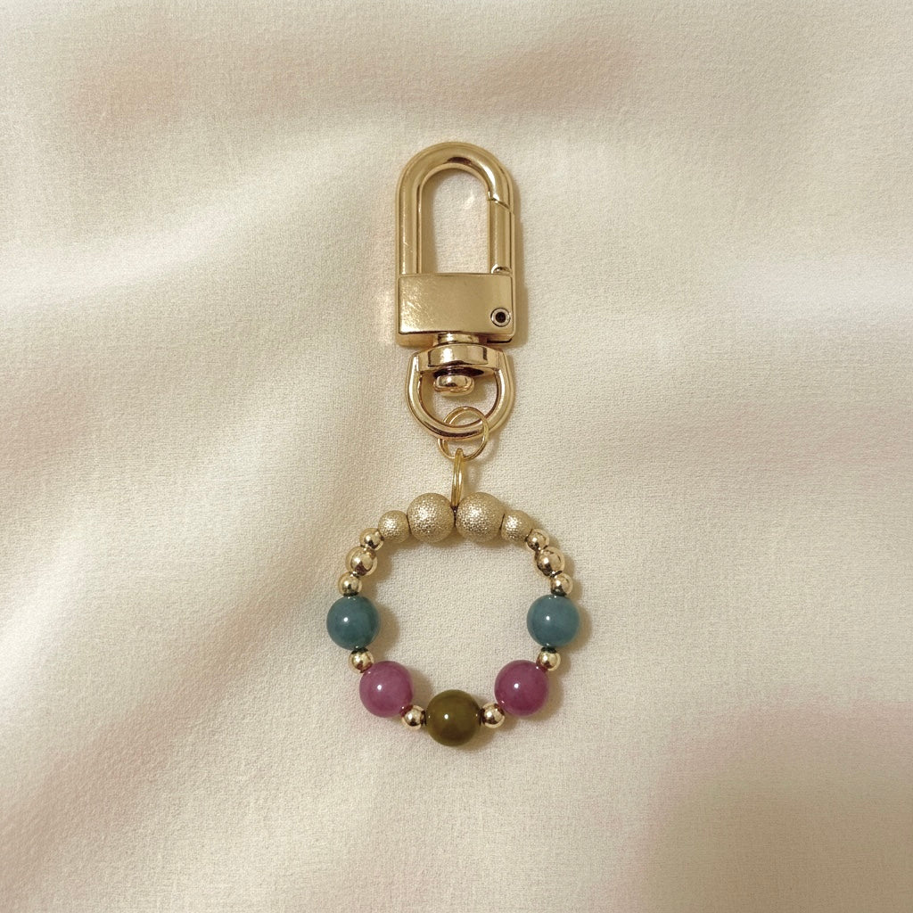 Macaron Tourmaline Stress Release Bag Charm in 14k Gold Filled by Audrey