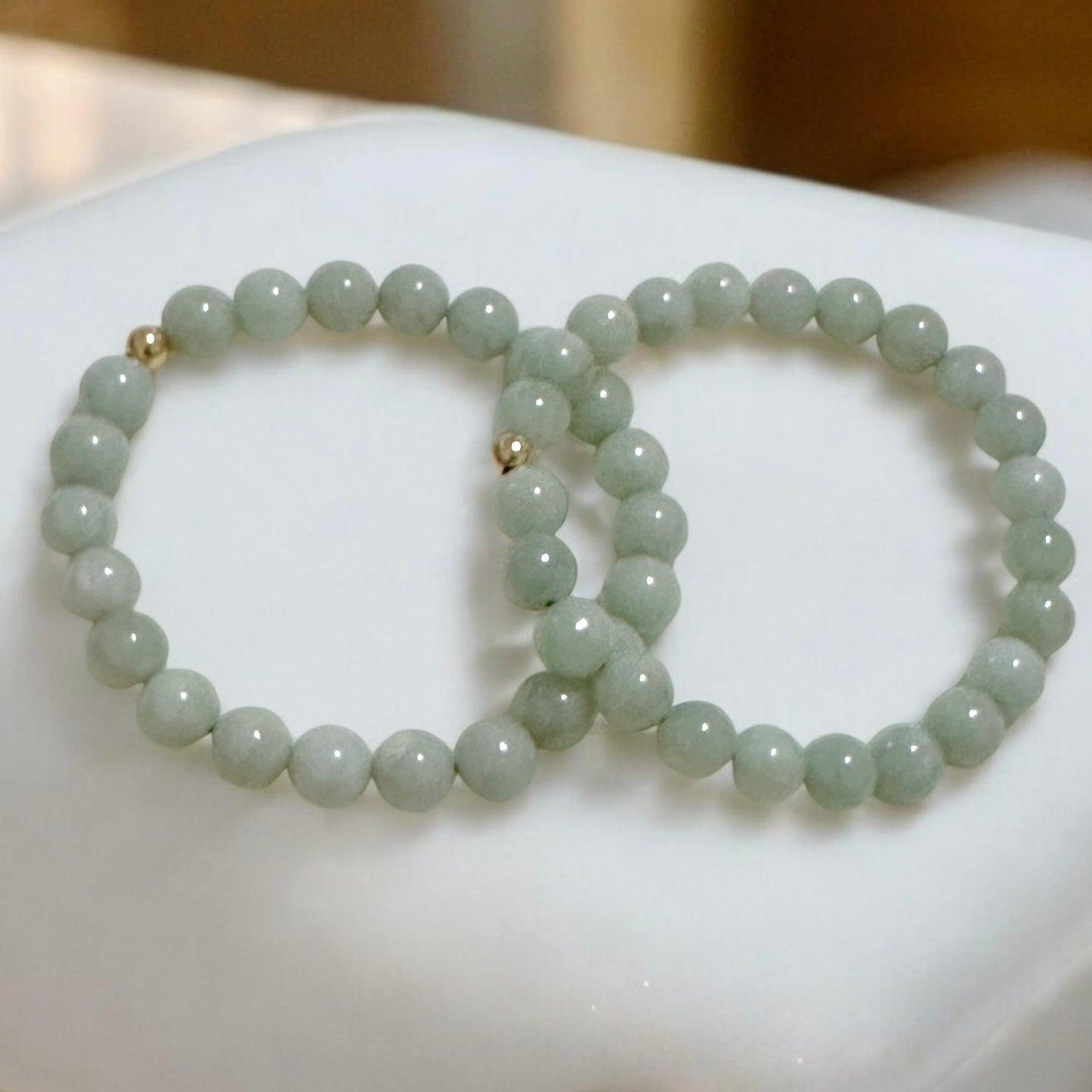 Burma Jade 8mm AAA Grade Bracelet with 14k gold-filled bead