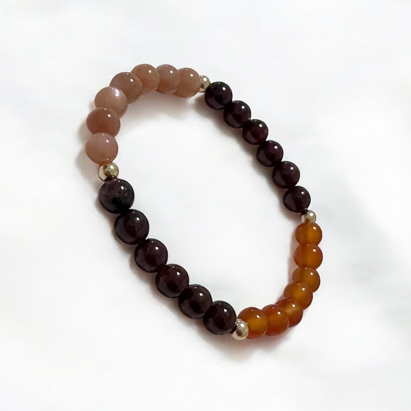 Fire Within Alchemy Bracelet (Energy Boost) 6mm Sunstone, Garnet, Carnelian with 14k Gold Filled