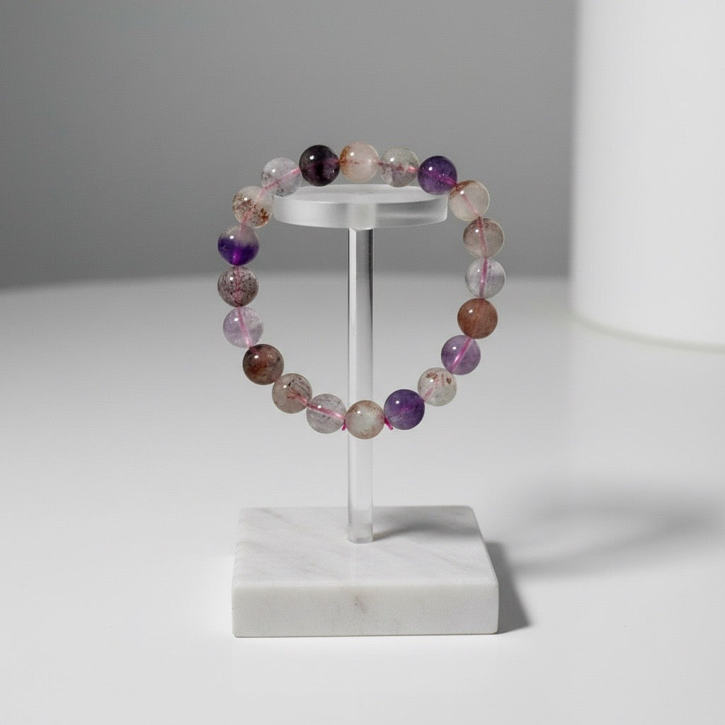 Super 7, 9mm Bracelet (Top Grade, AAAA) Good Health & Luck