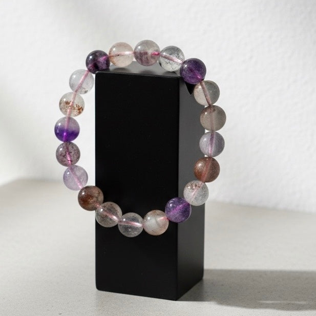 Super 7, 9mm Bracelet (Top Grade, AAAA) Good Health & Luck