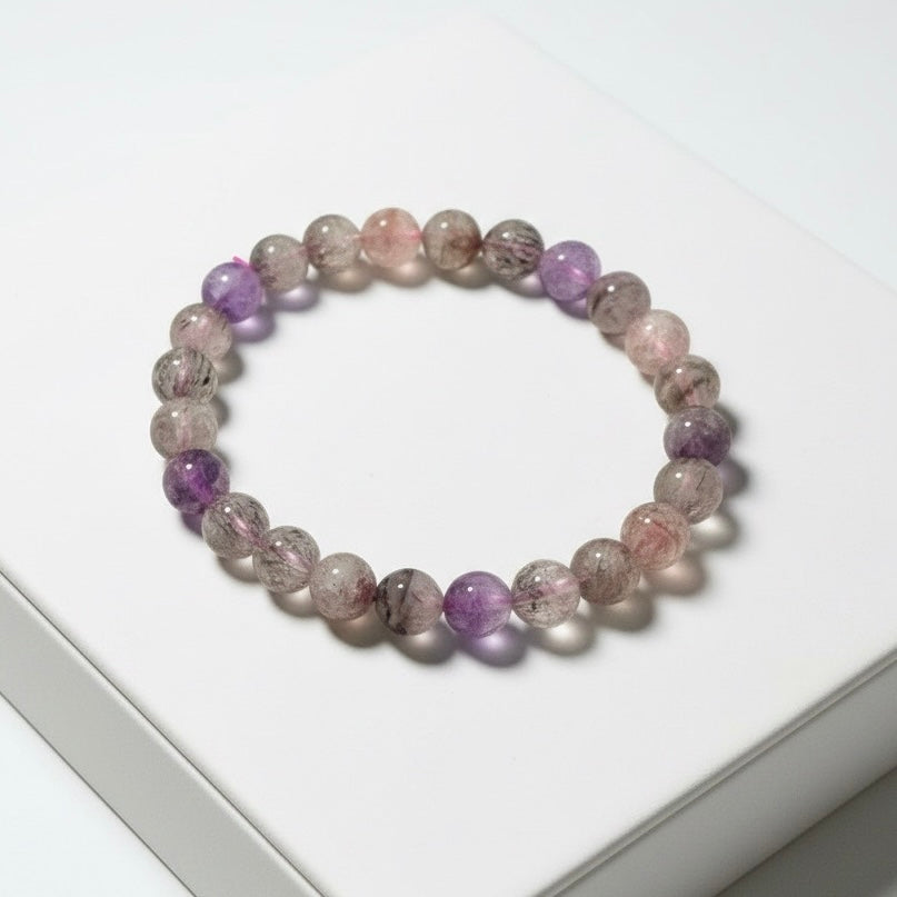 Super 7, 8mm Bracelet (Top Grade, AAAA) Good Health & Luck