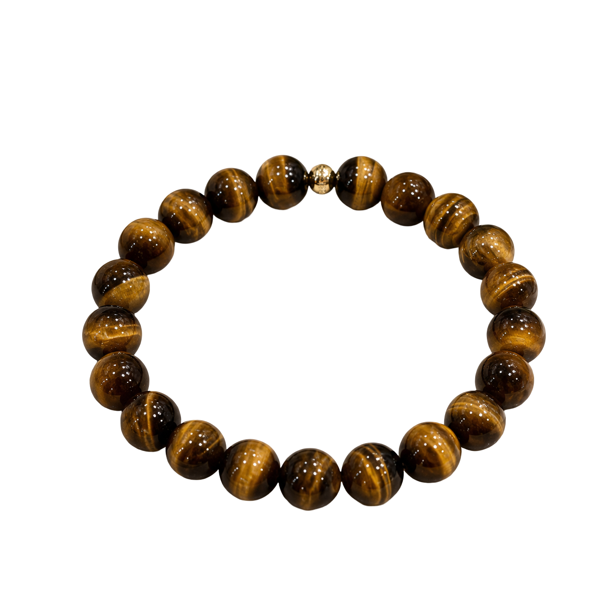 Tiger’s Eye 8mm Bracelet with 14k gold filled bead (Confidence)