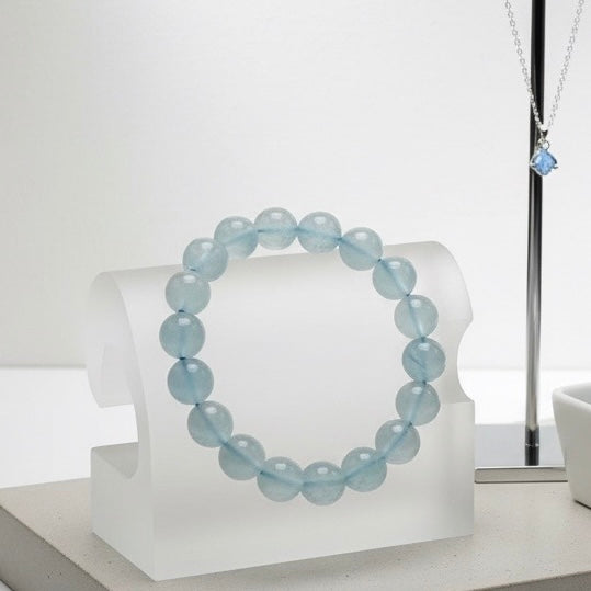Premium Natural Aquamarine Bracelet 10mm (AAA Grade)