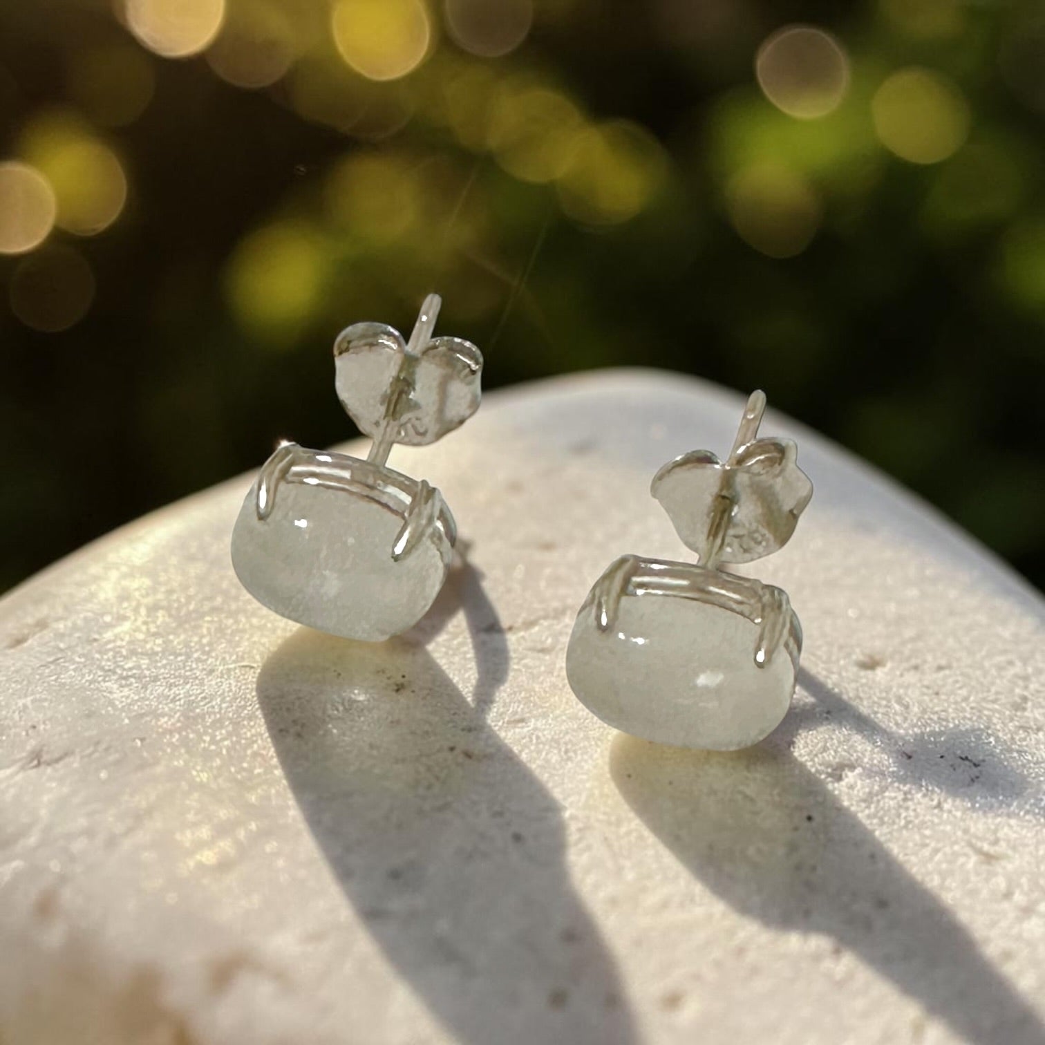 Moonstone 6×8mm Oval 925 Silver Earrings