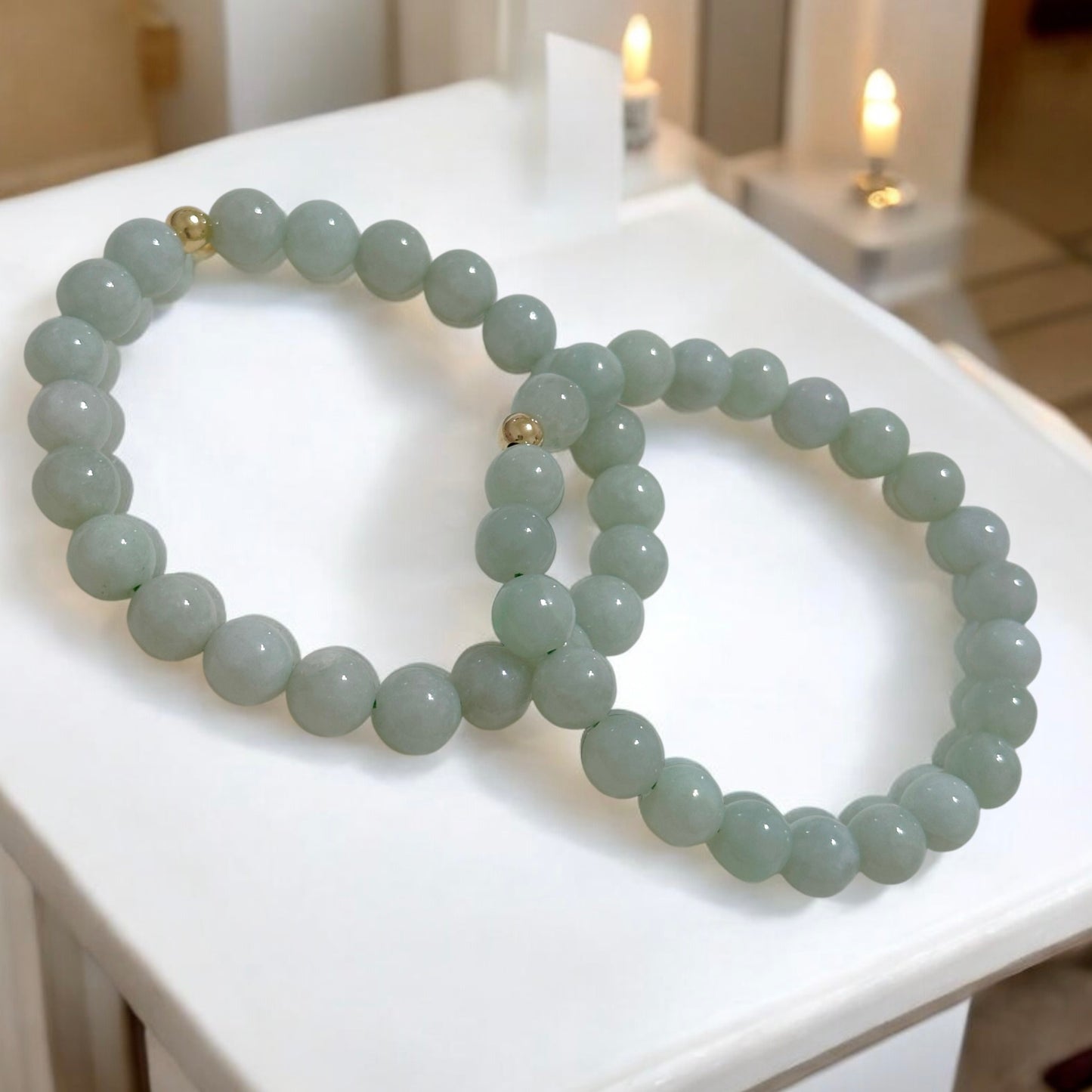 Burma Jade 8mm AAA Grade Bracelet with 14k gold-filled bead