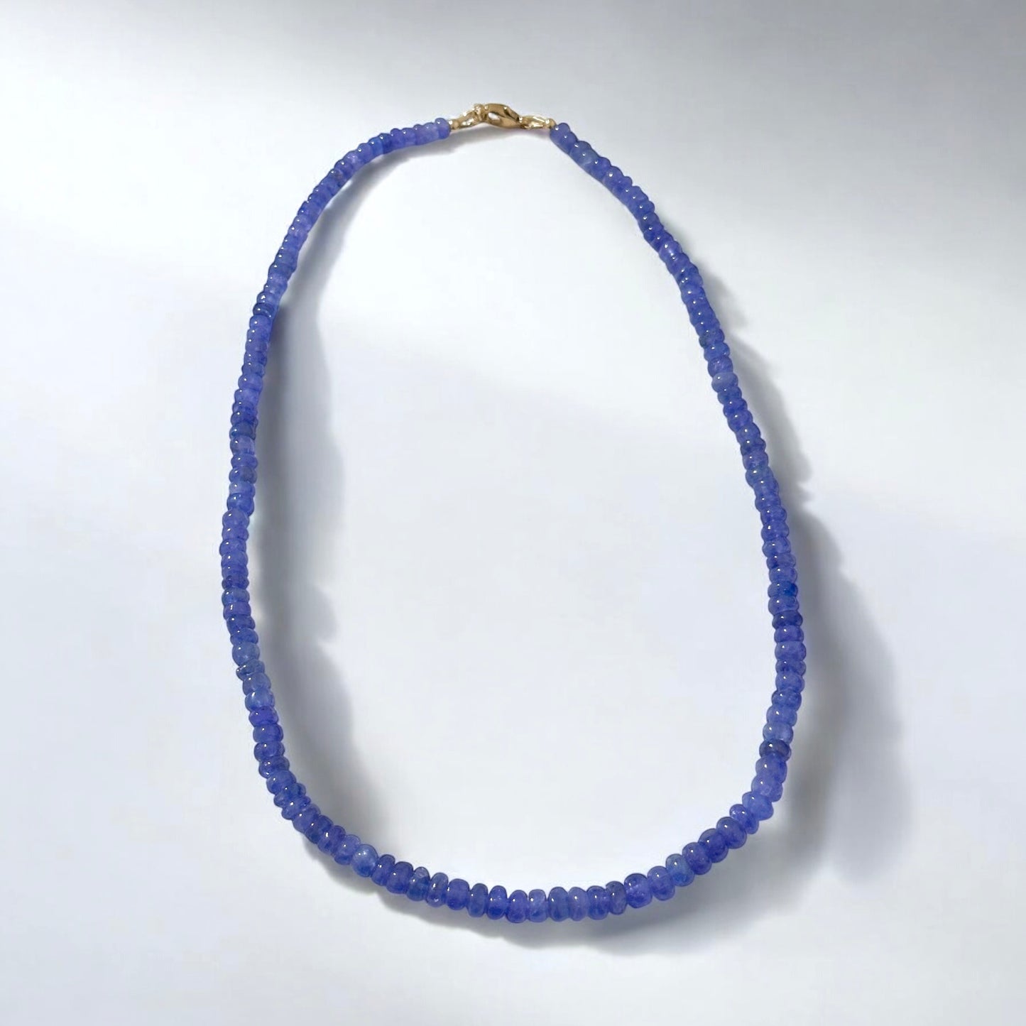 Tanzanite 6mm Rondelle Necklace with 14k gold filled finish (44cm) Tanzania