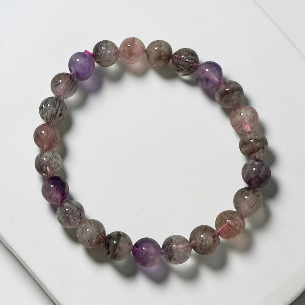 Super 7, 8mm Bracelet (Top Grade, AAAA) Good Health & Luck
