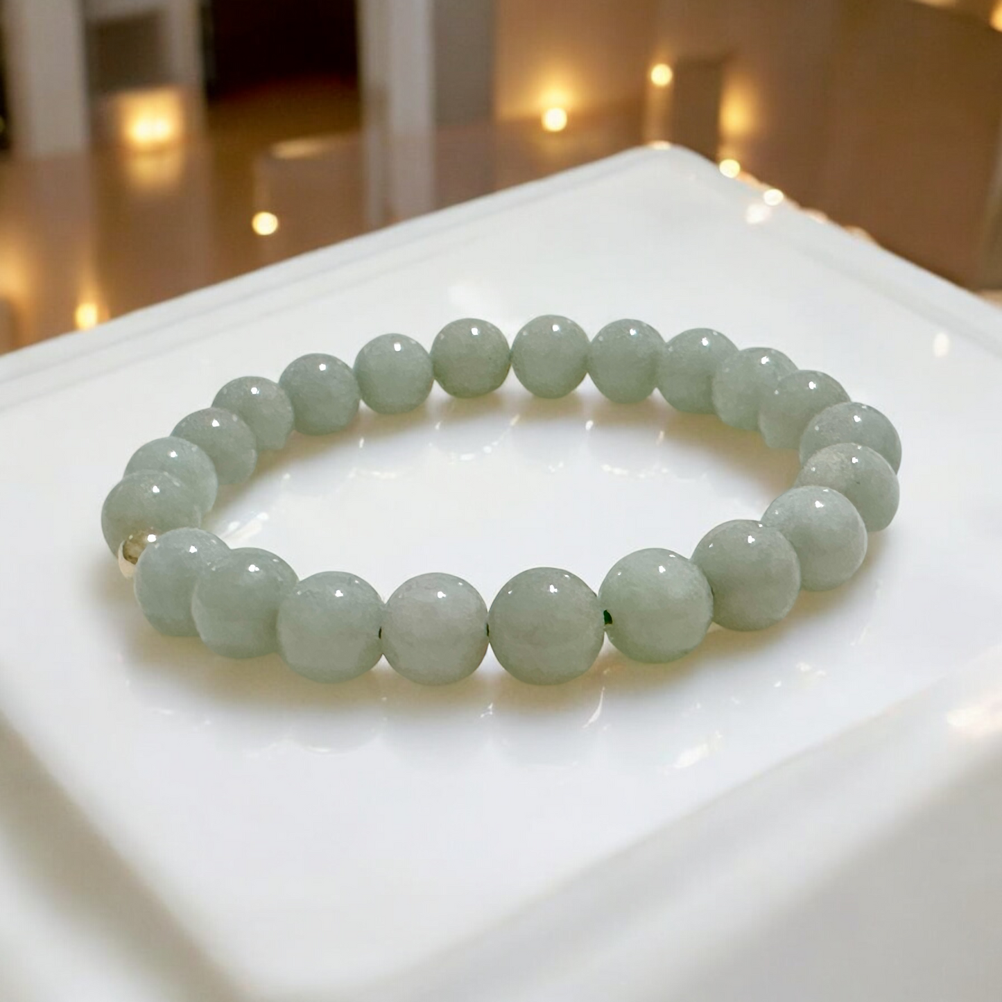 Burma Jade 8mm AAA Grade Bracelet with 14k gold-filled bead