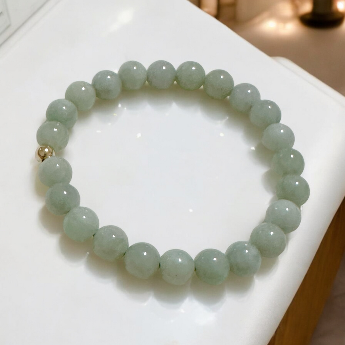 Burma Jade 8mm AAA Grade Bracelet with 14k gold-filled bead