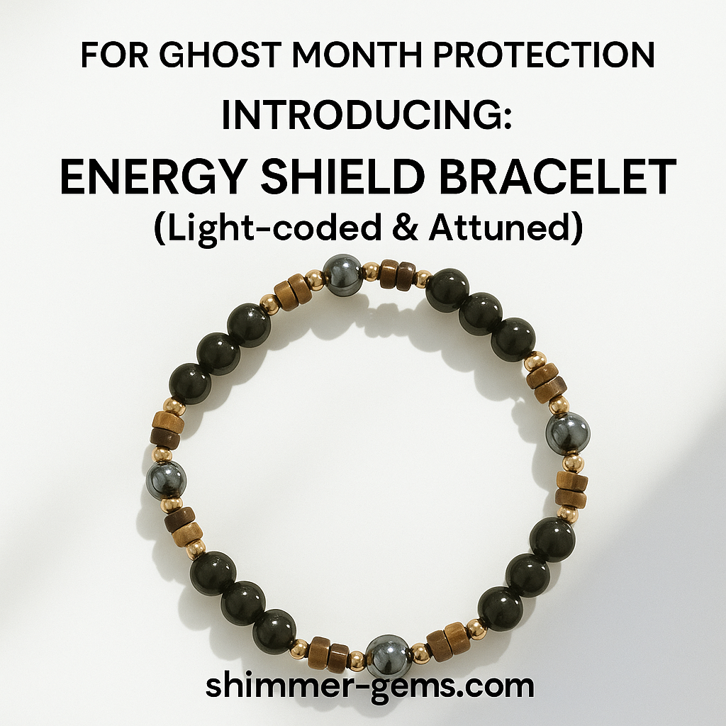 Energy Shield Bracelet (Tiger’s Eye, Golden Sheen Obsidian, Hematite) Fortress Frequency- Deflect, Ground, Protect (Light-coded & activated)