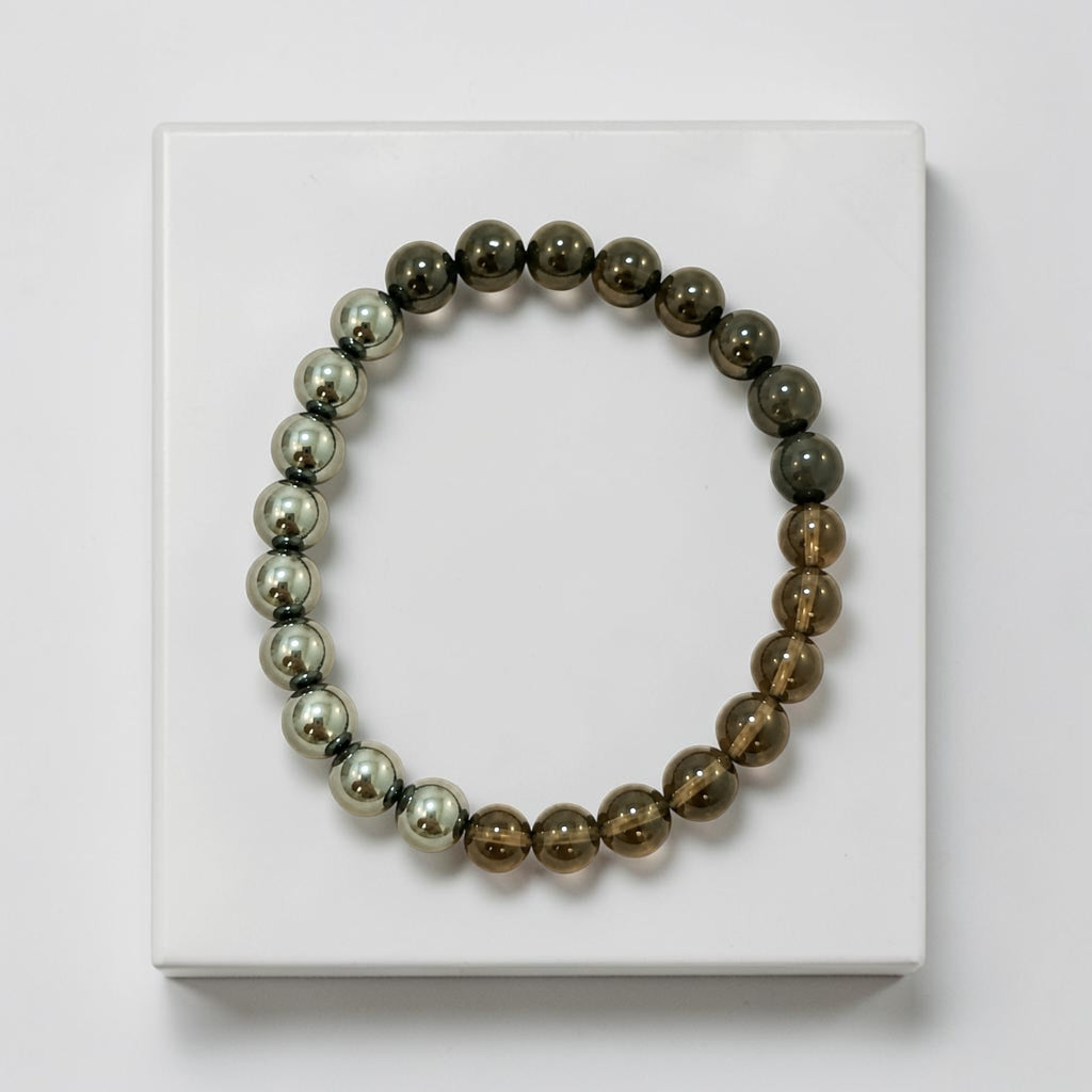 Protection Bracelet 6mm (Black Tourmaline, Smoky Quartz & Hematite)