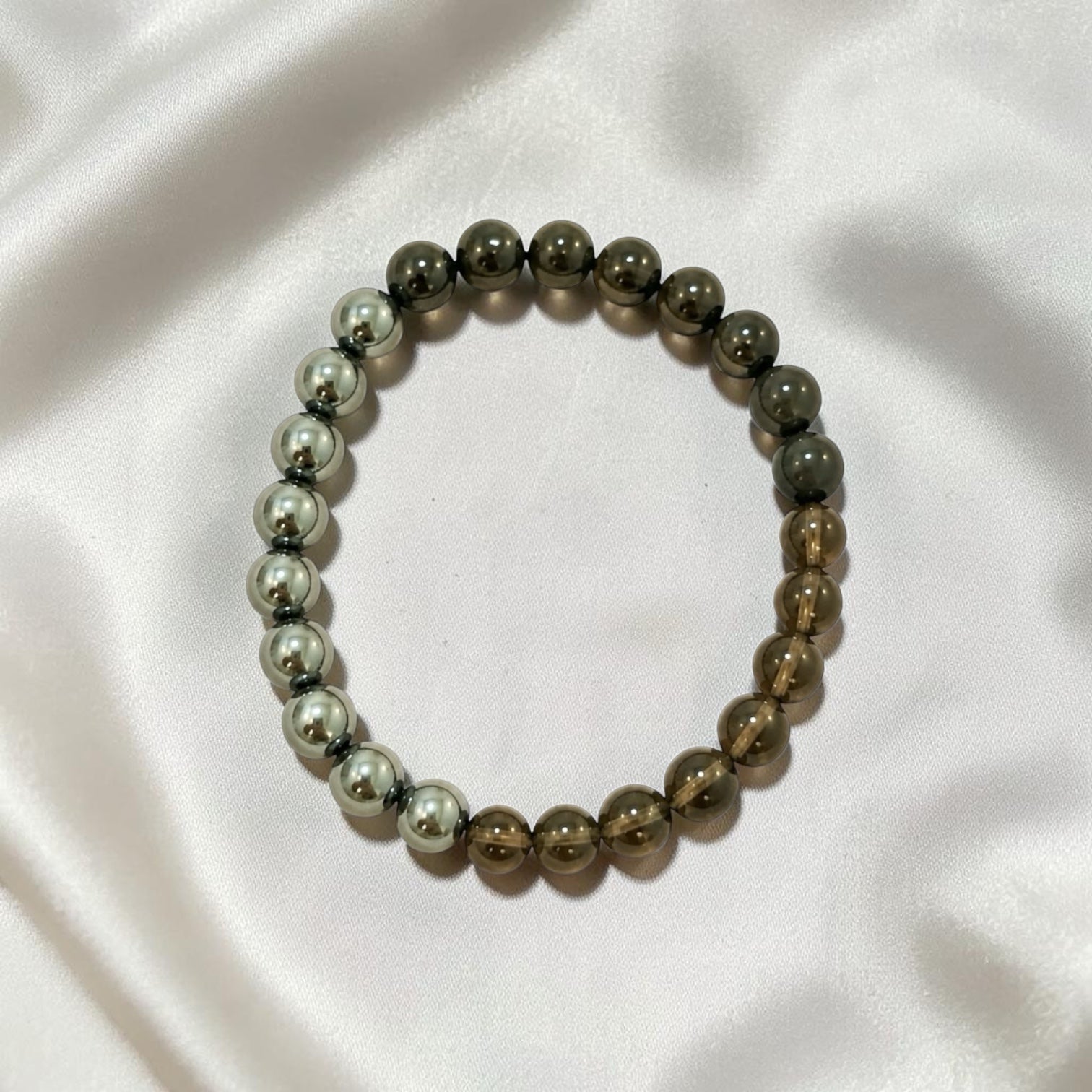 Protection Bracelet 6mm (Black Tourmaline, Smoky Quartz & Hematite)