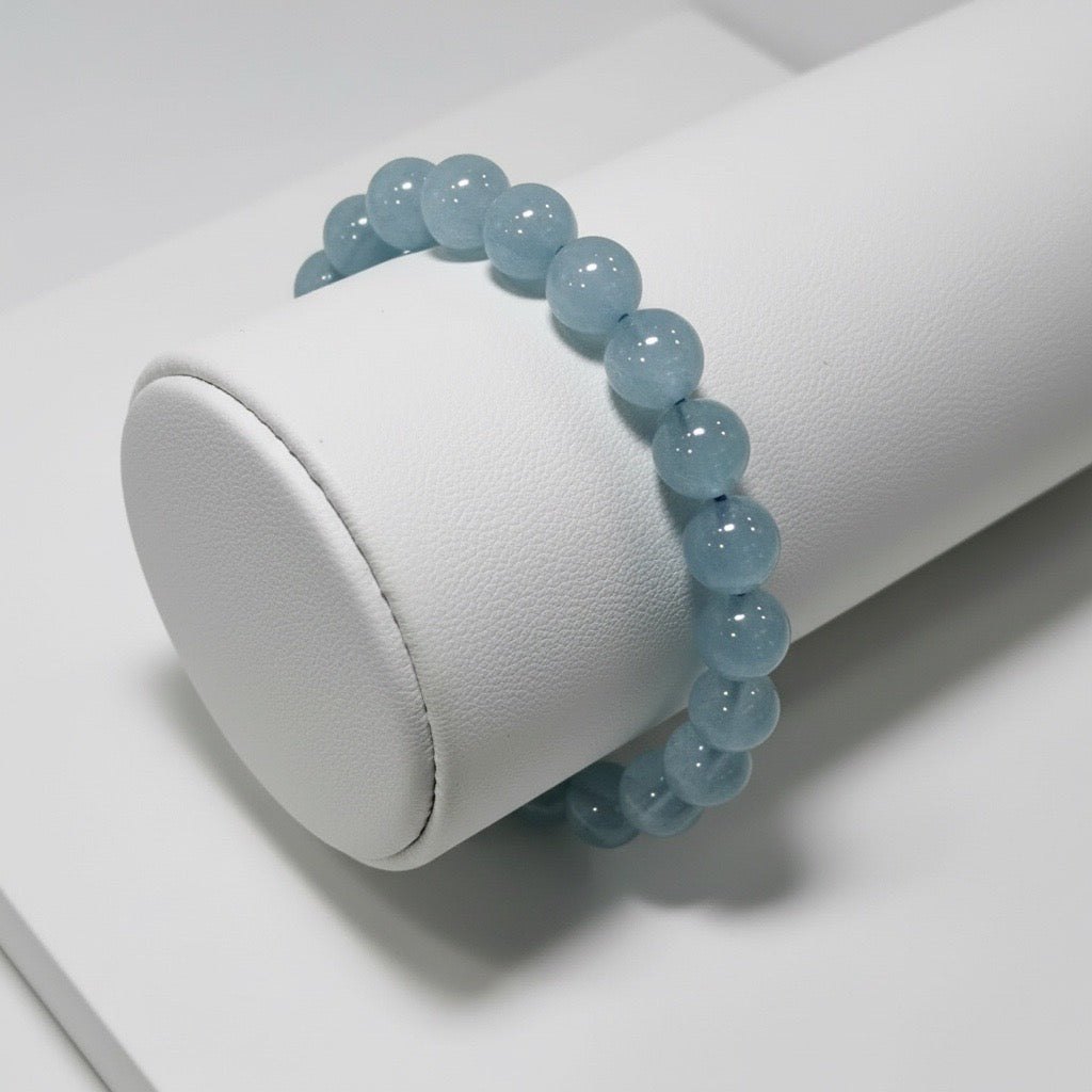 Premium Natural Aquamarine Bracelet 9mm (AAA Grade)