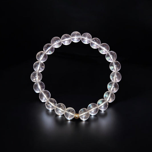 Clear Quartz with 14k Gold-Filled Bead (8mm) lightcoded & attuned